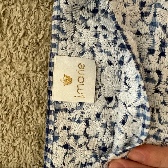 Marie blouse blue and white - Picture 2 of 2